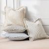 MIULEE Pack of 2 Rust Pillow Covers 26×26 Inch Striped Farmhouse Couch Throw Pillow Covers with Fringe Chic Linen Decorative Cushion Eruo Sham for Sofa Living Room Bed Outdoor Home Decor(Royal Blue)