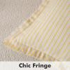 MIULEE Pack of 2 Rust Pillow Covers 26×26 Inch Striped Farmhouse Couch Throw Pillow Covers with Fringe Chic Linen Decorative Cushion Eruo Sham for Sofa Living Room Bed Outdoor Home Decor(Yellow)