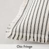 MIULEE Pack of 2 Rust Pillow Covers 26×26 Inch Striped Farmhouse Couch Throw Pillow Covers with Fringe Chic Linen Decorative Cushion Eruo Sham for Sofa Living Room Bed Outdoor Home Decor(Black)
