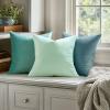 MIULEE Pack of 2 Velvet Soft Solid Decorative Square Throw Pillow Covers Christmas Cushion Case for Couch Sofa Bedroom Car 18×18 Inch 45×45 cm Green(Aqua Green)
