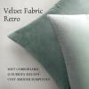 MIULEE Pack of 2 Velvet Soft Solid Decorative Square Throw Pillow Covers Christmas Cushion Case for Couch Sofa Bedroom Car 18×18 Inch 45×45 cm Green(Aqua Haze)