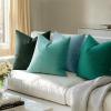 MIULEE Pack of 2 Velvet Soft Solid Decorative Square Throw Pillow Covers Christmas Cushion Case for Couch Sofa Bedroom Car 18×18 Inch 45×45 cm Green(Aqua Green)