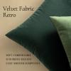 MIULEE Pack of 2 Velvet Soft Solid Decorative Square Throw Pillow Covers Christmas Cushion Case for Couch Sofa Bedroom Car 18×18 Inch 45×45 cm Green(Army Green)