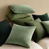 MIULEE Pack of 2 Velvet Soft Solid Decorative Square Throw Pillow Covers Christmas Cushion Case for Couch Sofa Bedroom Car 18×18 Inch 45×45 cm Green(Army Green)
