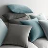 MIULEE Pack of 2 Velvet Soft Solid Decorative Square Throw Pillow Covers Christmas Cushion Case for Couch Sofa Bedroom Car 18×18 Inch 45×45 cm Green(Baby Blue)
