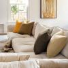 MIULEE Pack of 2 Velvet Soft Solid Decorative Square Throw Pillow Covers Christmas Cushion Case for Couch Sofa Bedroom Car 18×18 Inch 45×45 cm Green(Beige)