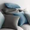 MIULEE Pack of 2 Velvet Soft Solid Decorative Square Throw Pillow Covers Christmas Cushion Case for Couch Sofa Bedroom Car 18×18 Inch 45×45 cm Green(Blue Gray)