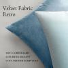 MIULEE Pack of 2 Velvet Soft Solid Decorative Square Throw Pillow Covers Christmas Cushion Case for Couch Sofa Bedroom Car 18×18 Inch 45×45 cm Green(Blue Gray)