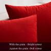 MIULEE Pack of 2 Velvet Soft Solid Decorative Square Throw Pillow Covers Christmas Cushion Case for Couch Sofa Bedroom Car 18×18 Inch 45×45 cm Green(Bright Red)