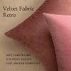 MIULEE Pack of 2 Velvet Soft Solid Decorative Square Throw Pillow Covers Christmas Cushion Case for Couch Sofa Bedroom Car 18×18 Inch 45×45 cm Green(Bright Pink)