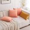 MIULEE Pack of 2 Velvet Soft Solid Decorative Square Throw Pillow Covers Christmas Cushion Case for Couch Sofa Bedroom Car 18×18 Inch 45×45 cm Green(Coral Red)