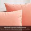 MIULEE Pack of 2 Velvet Soft Solid Decorative Square Throw Pillow Covers Christmas Cushion Case for Couch Sofa Bedroom Car 18×18 Inch 45×45 cm Green(Coral Red)