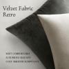 MIULEE Pack of 2 Velvet Soft Solid Decorative Square Throw Pillow Covers Christmas Cushion Case for Couch Sofa Bedroom Car 18×18 Inch 45×45 cm Green(Cream White)