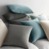 MIULEE Pack of 2 Velvet Soft Solid Decorative Square Throw Pillow Covers Christmas Cushion Case for Couch Sofa Bedroom Car 18×18 Inch 45×45 cm Green(Cream White)