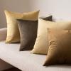 MIULEE Pack of 2 Velvet Soft Solid Decorative Square Throw Pillow Covers Christmas Cushion Case for Couch Sofa Bedroom Car 18×18 Inch 45×45 cm Green(Dark Coffee)