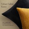 MIULEE Pack of 2 Velvet Soft Solid Decorative Square Throw Pillow Covers Christmas Cushion Case for Couch Sofa Bedroom Car 18×18 Inch 45×45 cm Green(Dark Gold)