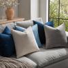 MIULEE Pack of 2 Velvet Soft Solid Decorative Square Throw Pillow Covers Christmas Cushion Case for Couch Sofa Bedroom Car 18×18 Inch 45×45 cm Green(Dark Blue)
