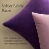 MIULEE Pack of 2 Velvet Soft Solid Decorative Square Throw Pillow Covers Christmas Cushion Case for Couch Sofa Bedroom Car 18×18 Inch 45×45 cm Green(Eggplant Purple)