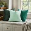 MIULEE Pack of 2 Velvet Soft Solid Decorative Square Throw Pillow Covers Christmas Cushion Case for Couch Sofa Bedroom Car 18×18 Inch 45×45 cm Green(Green)