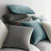 MIULEE Pack of 2 Velvet Soft Solid Decorative Square Throw Pillow Covers Christmas Cushion Case for Couch Sofa Bedroom Car 18×18 Inch 45×45 cm Green(Greyish White)