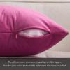 MIULEE Pack of 2 Velvet Soft Solid Decorative Square Throw Pillow Covers Christmas Cushion Case for Couch Sofa Bedroom Car 18×18 Inch 45×45 cm Green(Hot Pink)
