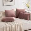 MIULEE Pack of 2 Velvet Soft Solid Decorative Square Throw Pillow Covers Christmas Cushion Case for Couch Sofa Bedroom Car 18×18 Inch 45×45 cm Green(Jam)