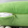 MIULEE Pack of 2 Velvet Soft Solid Decorative Square Throw Pillow Covers Christmas Cushion Case for Couch Sofa Bedroom Car 18×18 Inch 45×45 cm Green(Lime Green)