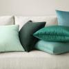 MIULEE Pack of 2 Velvet Soft Solid Decorative Square Throw Pillow Covers Christmas Cushion Case for Couch Sofa Bedroom Car 18×18 Inch 45×45 cm Green(Mint Green)
