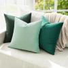 MIULEE Pack of 2 Velvet Soft Solid Decorative Square Throw Pillow Covers Christmas Cushion Case for Couch Sofa Bedroom Car 18×18 Inch 45×45 cm Green(Mint Green)