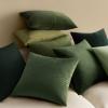 MIULEE Pack of 2 Velvet Soft Solid Decorative Square Throw Pillow Covers Christmas Cushion Case for Couch Sofa Bedroom Car 18×18 Inch 45×45 cm Green(Moss Green)