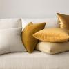 MIULEE Pack of 2 Velvet Soft Solid Decorative Square Throw Pillow Covers Christmas Cushion Case for Couch Sofa Bedroom Car 18×18 Inch 45×45 cm Green(Mustard Yellow)