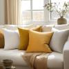 MIULEE Pack of 2 Velvet Soft Solid Decorative Square Throw Pillow Covers Christmas Cushion Case for Couch Sofa Bedroom Car 18×18 Inch 45×45 cm Green(Mustard Yellow)