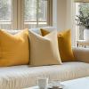 MIULEE Pack of 2 Velvet Soft Solid Decorative Square Throw Pillow Covers Christmas Cushion Case for Couch Sofa Bedroom Car 18×18 Inch 45×45 cm Green(Mustard Yellow)