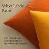 MIULEE Pack of 2 Velvet Soft Solid Decorative Square Throw Pillow Covers Christmas Cushion Case for Couch Sofa Bedroom Car 18×18 Inch 45×45 cm Green(Orange)