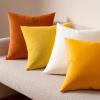 MIULEE Pack of 2 Velvet Soft Solid Decorative Square Throw Pillow Covers Christmas Cushion Case for Couch Sofa Bedroom Car 18×18 Inch 45×45 cm Green(Pure White)