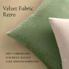 MIULEE Pack of 2 Velvet Soft Solid Decorative Square Throw Pillow Covers Christmas Cushion Case for Couch Sofa Bedroom Car 18×18 Inch 45×45 cm Green(Sage Green)