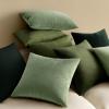 MIULEE Pack of 2 Velvet Soft Solid Decorative Square Throw Pillow Covers Christmas Cushion Case for Couch Sofa Bedroom Car 18×18 Inch 45×45 cm Green(Sage Green)