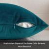 MIULEE Pack of 2 Velvet Soft Solid Decorative Square Throw Pillow Covers Christmas Cushion Case for Couch Sofa Bedroom Car 18×18 Inch 45×45 cm Green(Teal)