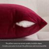 MIULEE Pack of 2 Velvet Soft Solid Decorative Square Throw Pillow Covers Christmas Cushion Case for Couch Sofa Bedroom Car 18×18 Inch 45×45 cm Green(Wine Red)