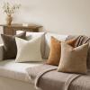 MIULEE Pack of 4 Couch Throw Pillow Covers 20×20 Inch Neutral Soft Decorative Chenille Pillow Covers Farmhouse Boho Cushion Covers for Mid Century Modern Home Decor Sofa Bedroom Living Room(Brown)