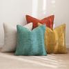 MIULEE Pack of 4 Couch Throw Pillow Covers 20×20 Inch Neutral Soft Decorative Chenille Pillow Covers Farmhouse Boho Cushion Covers for Mid Century Modern Home Decor Sofa Bedroom Living Room(Orange Teal)
