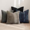 MIULEE Pack of 4 Couch Throw Pillow Covers 20×20 Inch Neutral Soft Decorative Chenille Pillow Covers Farmhouse Boho Cushion Covers for Mid Century Modern Home Decor Sofa Bedroom Living Room(Neutral Navy/Grey)