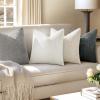 MIULEE Pack of 4 Couch Throw Pillow Covers 20×20 Inch Neutral Soft Decorative Chenille Pillow Covers Farmhouse Boho Cushion Covers for Mid Century Modern Home Decor Sofa Bedroom Living Room(Gray)