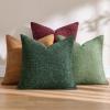 MIULEE Pack of 4 Couch Throw Pillow Covers 20×20 Inch Neutral Soft Decorative Chenille Pillow Covers Farmhouse Boho Cushion Covers for Mid Century Modern Home Decor Sofa Bedroom Living Room(Christmas Dark Green)