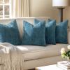 MIULEE Pack of 4 Couch Throw Pillow Covers 20×20 Inch Neutral Soft Decorative Chenille Pillow Covers Farmhouse Boho Cushion Covers for Mid Century Modern Home Decor Sofa Bedroom Living Room(Smoke Blue)