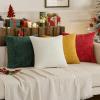 MIULEE Pack of 4 Couch Throw Pillow Covers 20×20 Inch Neutral Soft Decorative Chenille Pillow Covers Farmhouse Boho Cushion Covers for Mid Century Modern Home Decor Sofa Bedroom Living Room(Christmas Red/Green)
