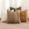 MIULEE Pack of 4 Couch Throw Pillow Covers 20×20 Inch Neutral Soft Decorative Chenille Pillow Covers Farmhouse Boho Cushion Covers for Mid Century Modern Home Decor Sofa Bedroom Living Room(Brown)