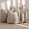 MIULEE Pack of 4 Couch Throw Pillow Covers 20×20 Inch Neutral Soft Decorative Chenille Pillow Covers Farmhouse Boho Cushion Covers for Mid Century Modern Home Decor Sofa Bedroom Living Room(Khaki)
