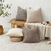 MIULEE Pack of 4 Couch Throw Pillow Covers 20×20 Inch Neutral Soft Decorative Chenille Pillow Covers Farmhouse Boho Cushion Covers for Mid Century Modern Home Decor Sofa Bedroom Living Room(Neutral Beige/Brown)