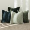 MIULEE Pack of 4 Couch Throw Pillow Covers 20×20 Inch Neutral Soft Decorative Chenille Pillow Covers Farmhouse Boho Cushion Covers for Mid Century Modern Home Decor Sofa Bedroom Living Room(Green Forest)